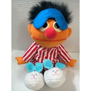 NEW 1996 Sesame Street Sing & Snore Ernie Plush Toy Talking Singing Snoring  Fun